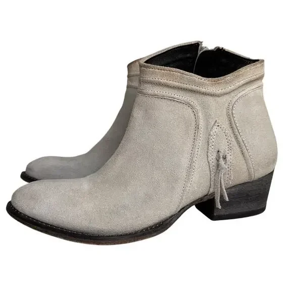 Rebels Beige Suede Nubuck Zip Booties Women’s 8.5 - Picture 13 of 13